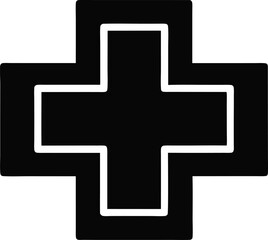 Medical Cross Symbol Silhouette Vector Illustration