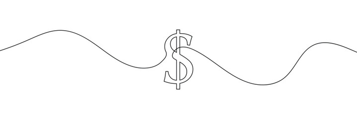 Continuous line drawing of tooth. Single line tooth icon. Vector Illustration . EPS 10 .