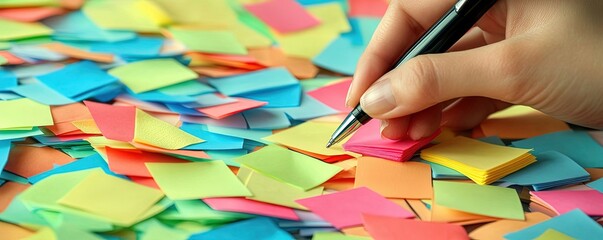 Hand Writing Notes with Pen