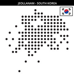 Big dots map of jeollanam in South Korea