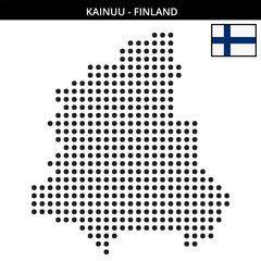 Fototapeta premium Big dots map of kainuu in Finland