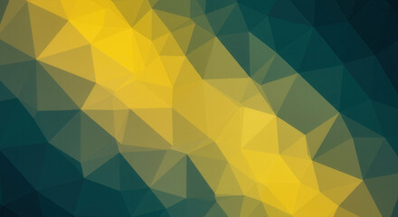 Geometric abstract background of yellow and teal triangles
