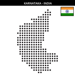 Fototapeta premium Big dots map of karnataka in India