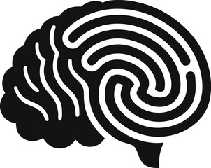 Neurodiversity Brain Fingerprint Silhouette Vector