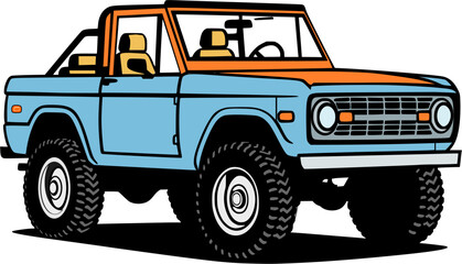 Blue classic off road car  © создать 8 углов