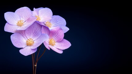 Beautiful Pink and Purple Blossoms Against a Dark Background