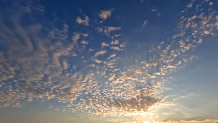 nice sunrise gold clouds on the sky background - photo of nature
