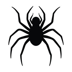 Silhouette vector illustration of a crawling spider 