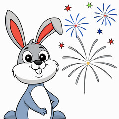 Obraz premium easter bunny with easter eggs