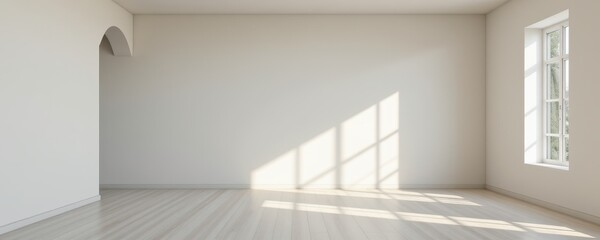 Fototapeta premium a simple 3d rendered background interior scene showing plain walls and soft lighting, designed as a blank canvas for architectural previews, staging, or design mockups.