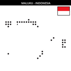Big dots map of maluku in Indonesia
