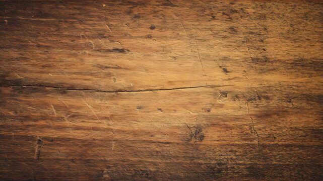 Detailed Close Up of Grainy Dark Brown Wood Surface with Visible Cracks Knots For Background or Texture Use