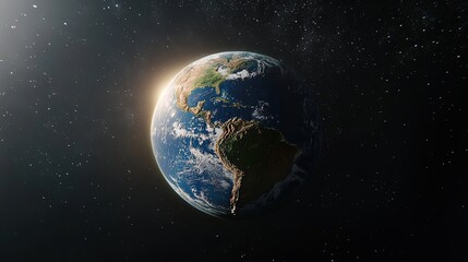 Fototapeta premium Earth Illuminated in Space