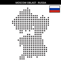 Fototapeta premium Big dots map of Moscow-Oblast in Russia