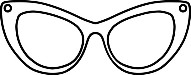 Retro Cat Eye Sunglasses Coloring Page

