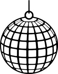 Shiny Mirror Ball Disco Ball Coloring Page

