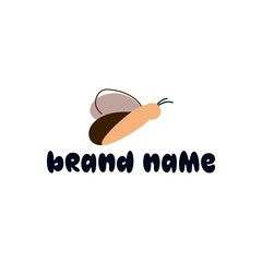 ILLUSTRATION ABSTRACT BUTTERFLY WINGS BROWN ORANGE FLAT PASTEL COLOR.LOGO ICON DESIGN TEMPLATE ELEMENT VECTOR	