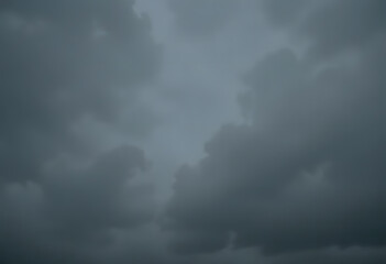 Ominous Overcast Sky Filled with Dark Cumulus Clouds Threatening Impending Storm