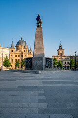 The city of Łódź - view of Freedom Square. Lodz, Poland.	