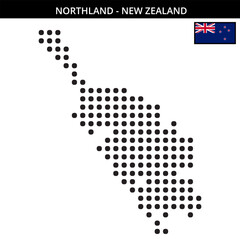 Fototapeta premium Big dots map of northland in New Zealand