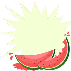 freshness watermelon and splashes, copy space for note paper.