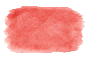 Soft watercolor coral stain spreading across transparent surface, adding vibrant artistic texture and delicate painterly detail for graphic design