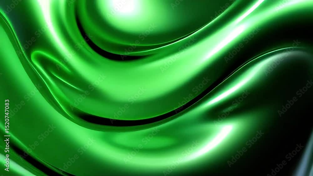 Poster abstract green liquid flowing dynamically