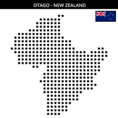 Obraz premium Big dots map of otago in New Zealand