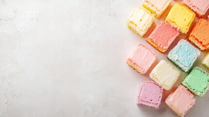 Colorful Layered Cake Slices on White Background for Events