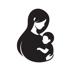Mother Holding Baby Close Silhouette