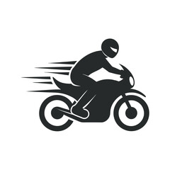 Fototapeta premium Fast Motorcyclist On Highway Ride Silhouette