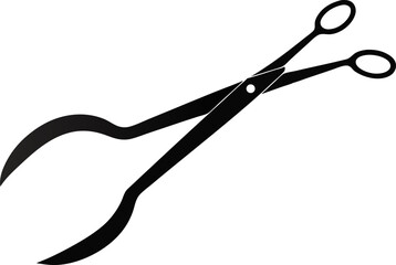 Surgical Forceps Silhouette Vector Illustration 