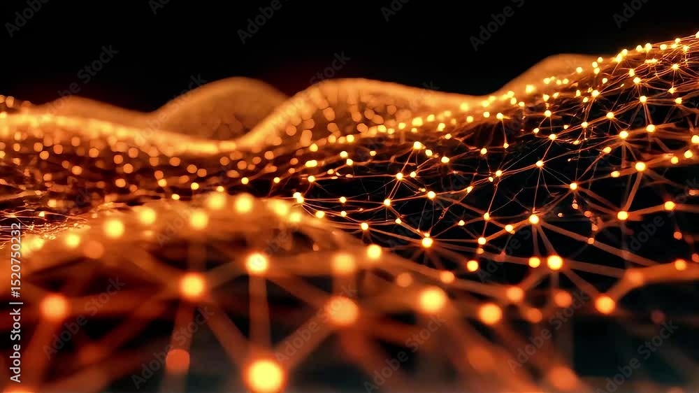 Poster Amber Network: Dynamic Light Grid Animation