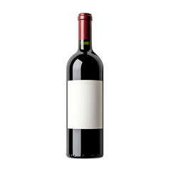 Isolated transparent A clean, elegant bottle of red wine with a customizable label for branding. PNG die-cut element for advertising