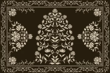 Ingelijste posters Afrikaanse Motieven Motifs African boho paisley Floral Ikat pattern embroidery border. Ethnic ikat floral Ethnic Indian Pattern Ikat pattern Ethnic Pattern.Border indian floral Aztec embroidery border seamless patterns.  © Nathapon