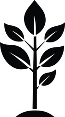 leafs plant ecology isolated icon vector illustration design  black and white