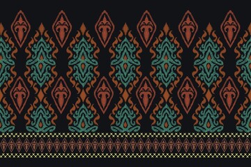 embroidery on blue background. pattern traditional.design by procreate for texture, fabric,...