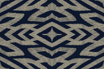 embroidery on blue background. pattern traditional.design by procreate for texture, fabric, clothing, wrapping,decoration, sar ong.