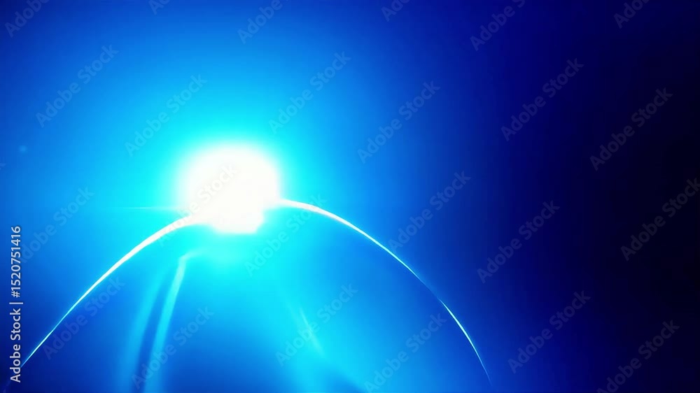 Poster dynamic blue abstract: light trails and curving forms