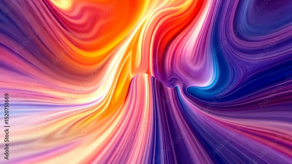 Poster an abstract composition of colorful flowing lines and shapes with a sense of motion and energy.