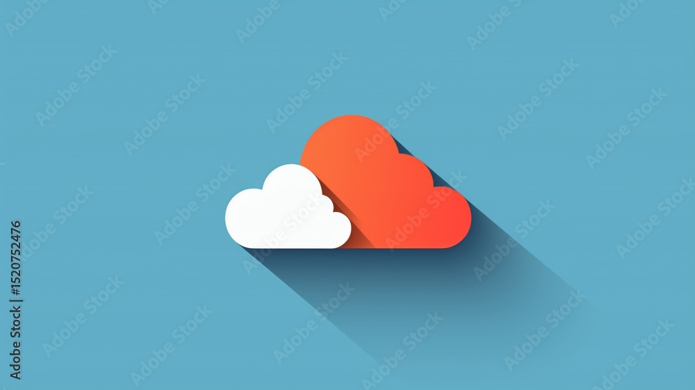 Poster cloud storage technology representing artificial intelligence in digital communication
