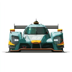 Vector illustration of a racing car front view for motorsport enthusiasts and car design lovers alike