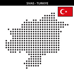 Fototapeta premium Big dots map of sivas in Turkiye