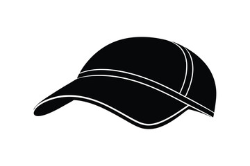 Silhouette art illustration of a minimalist visor cap.eps