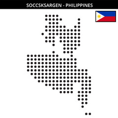 Obraz premium Big dots map of soccsksargen in Philippines