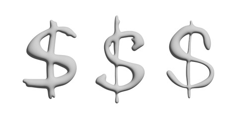 3d dollar currency symbol set Elements for design