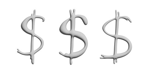 3d dollar currency symbol set Elements for design