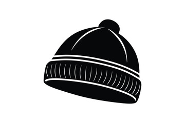 Silhouette art illustration of a slouchy beanie hat.eps