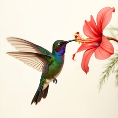 Obraz premium hummingbird and flower