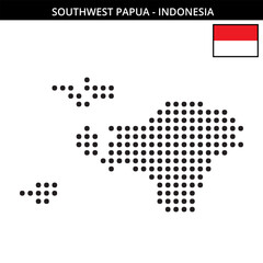 Fototapeta premium Big dots map of southwest-papua in Indonesia